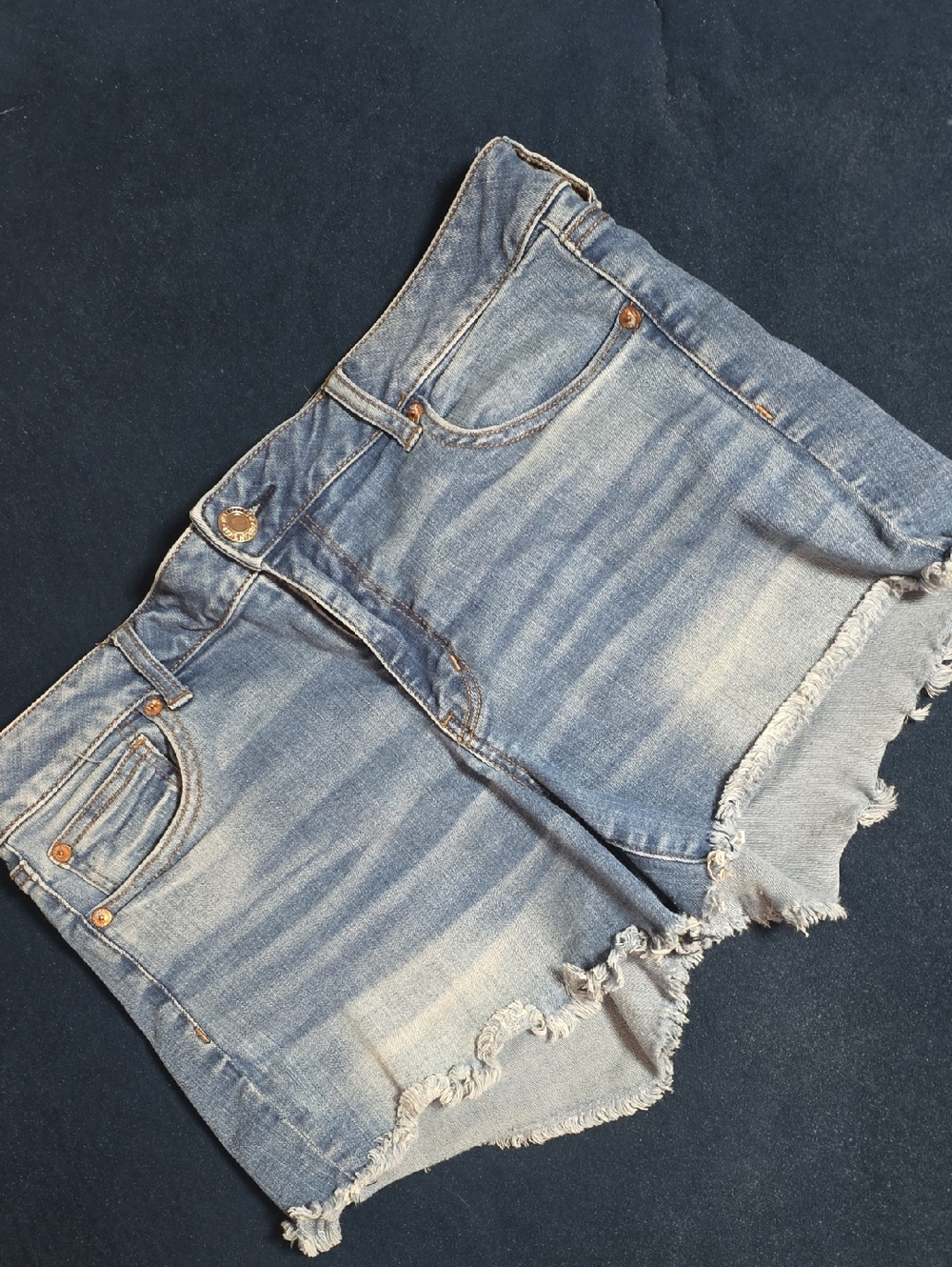 American Eagle Outfitters Distressed Light Blue Denim Cutoff Shorts